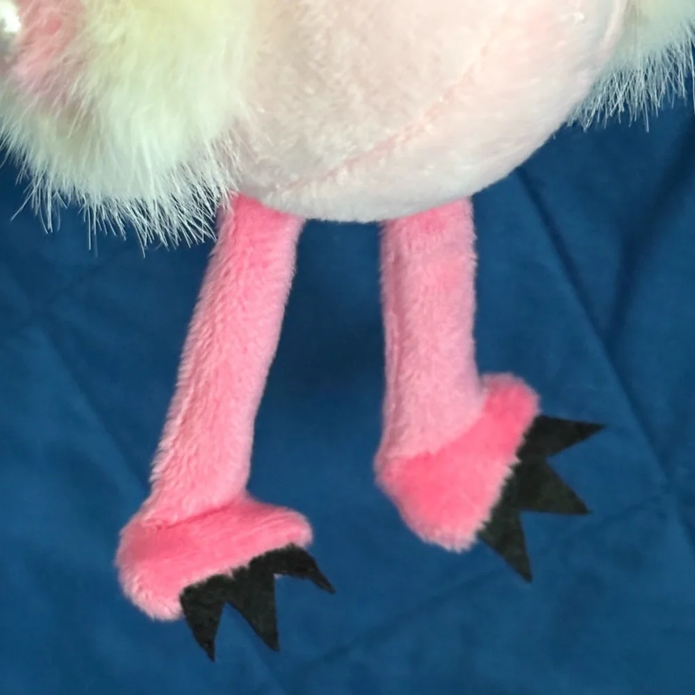 Natasha Couture Fluffy Pink Flamingo Faux Pearl Necklace Handbag Charm Key Chain